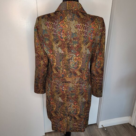 Christina Rotelli Tapestry Brocade Long Coat – Size 12 - Picture 3 of 12